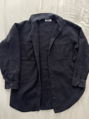 NAADAM Navy Thick Button Up